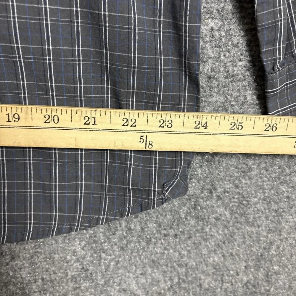 The North Face Button Up Shirt Mens Size L Blue Check